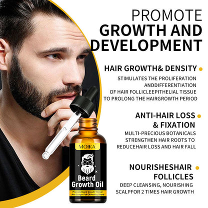 Men's Beard Growth Oil Natural Organic Hair Regrowth Essential Nourishing Oil