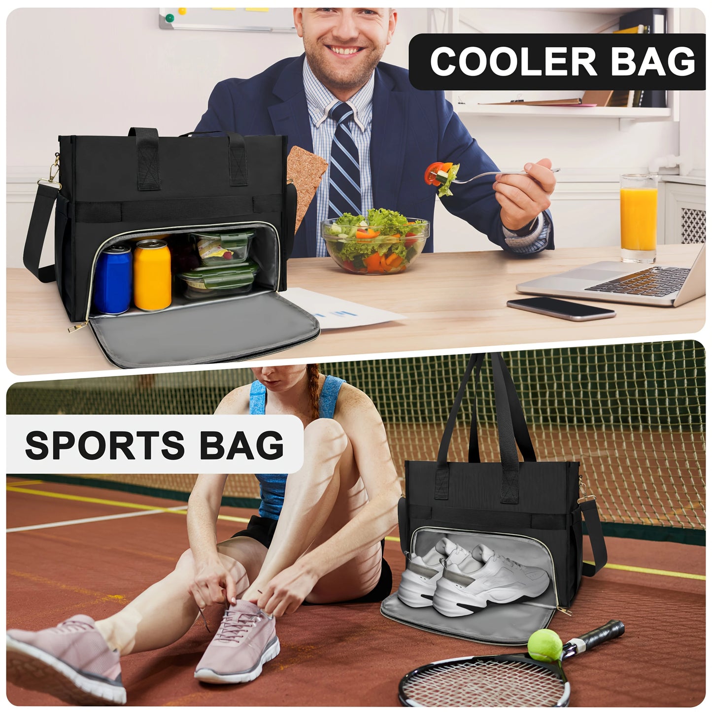 The perfect Insulated Lunch Bag with 15.6" Laptop & 40oz Bottle / lunch Pocket.