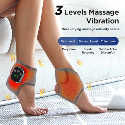 Electric Heated Ankle Massager with Vibration & Compression Support