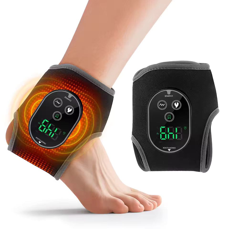 Electric Heated Ankle Massager with Vibration & Compression Support