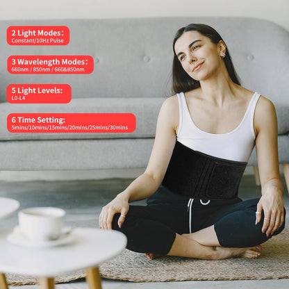 Infrared Red Light Therapy Belt – Body Wrap for Waist & Back Pain Relief