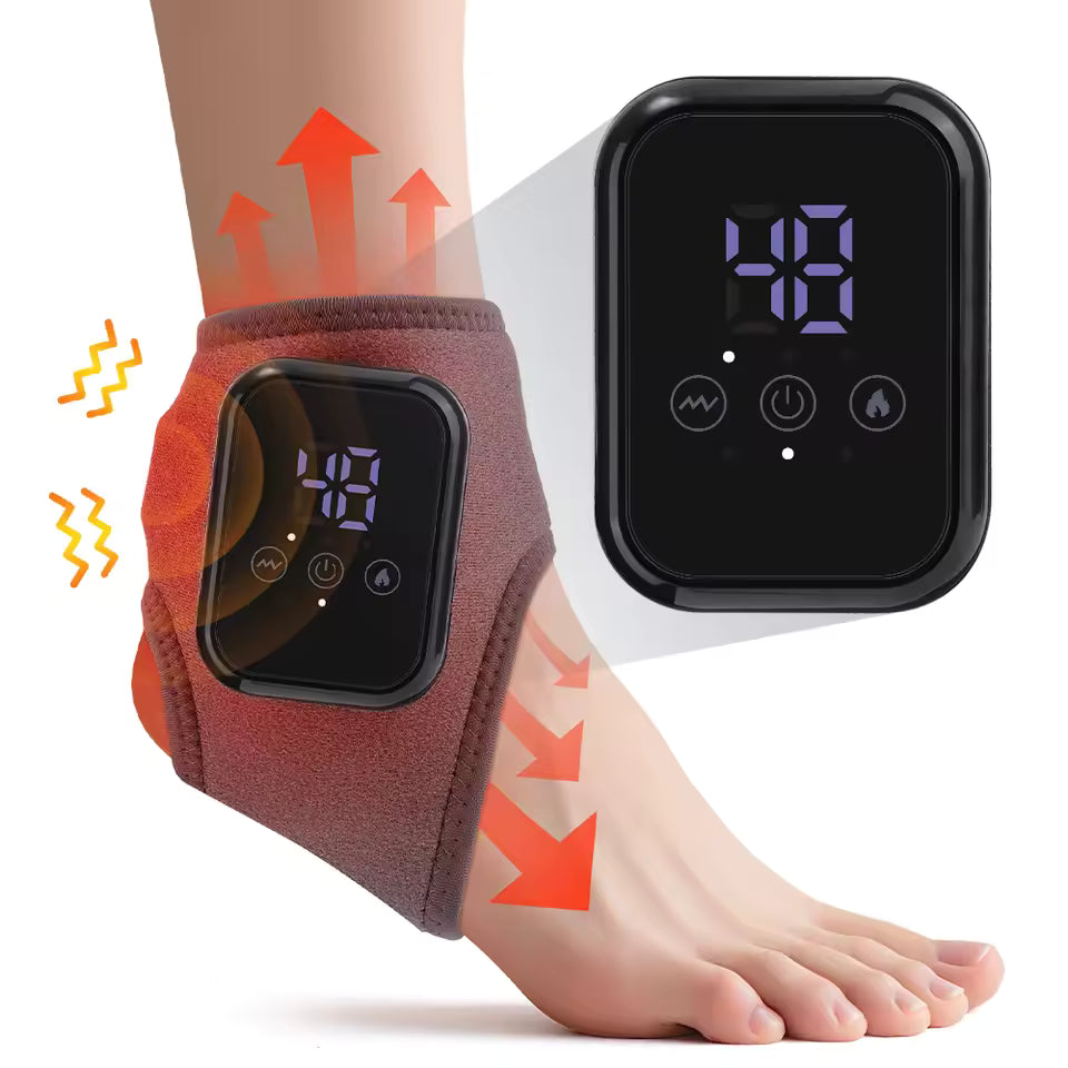 Electric Heated Ankle Massager with Vibration & Compression Support