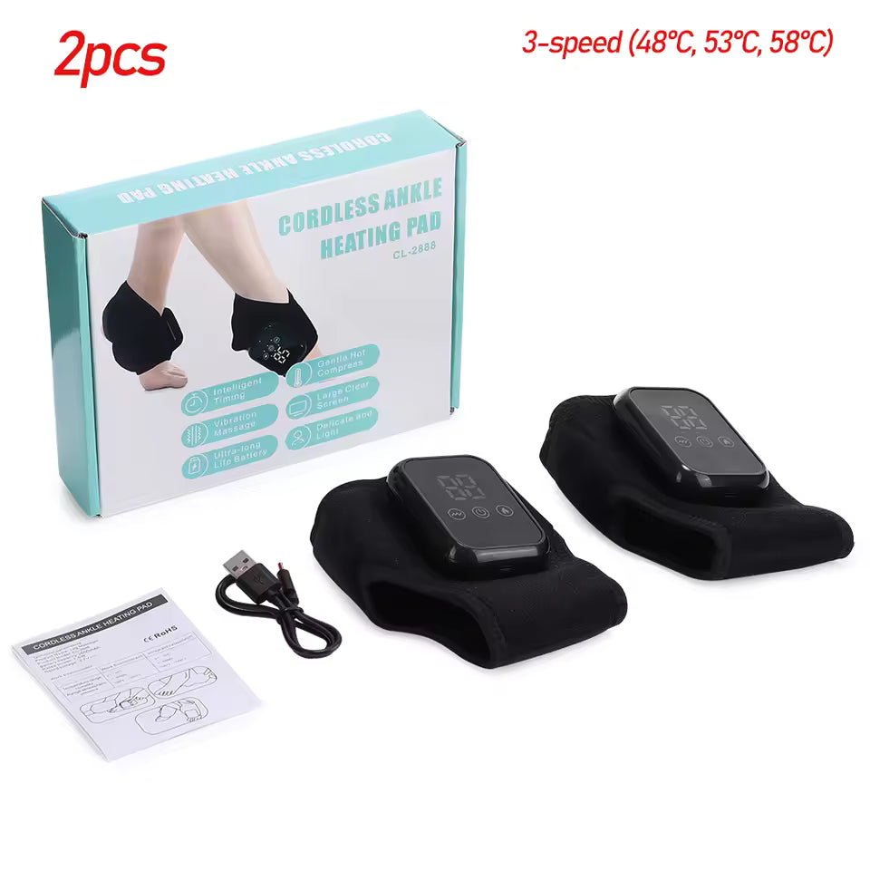 Electric Heated Ankle Massager with Vibration & Compression Support