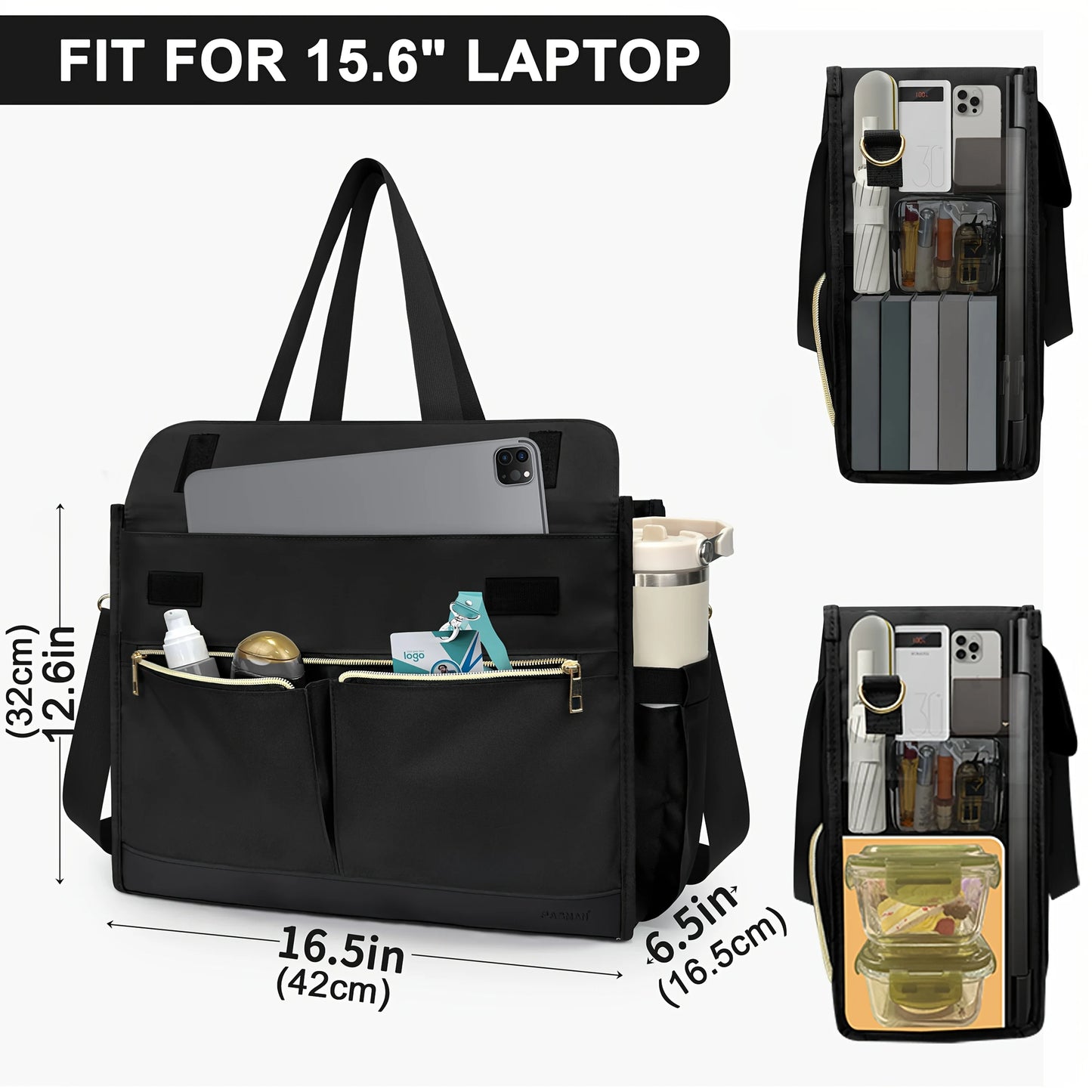 The perfect Insulated Lunch Bag with 15.6" Laptop & 40oz Bottle / lunch Pocket.