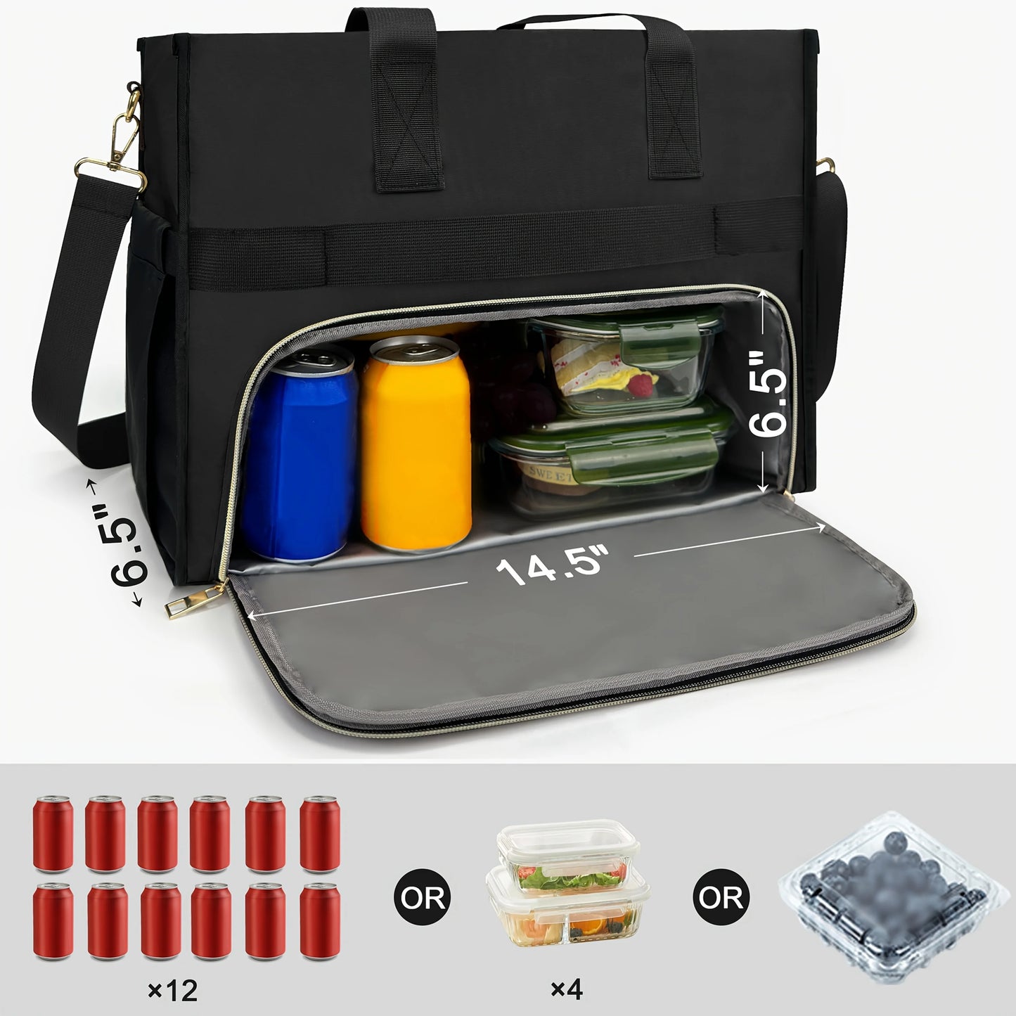 The perfect Insulated Lunch Bag with 15.6" Laptop & 40oz Bottle / lunch Pocket.