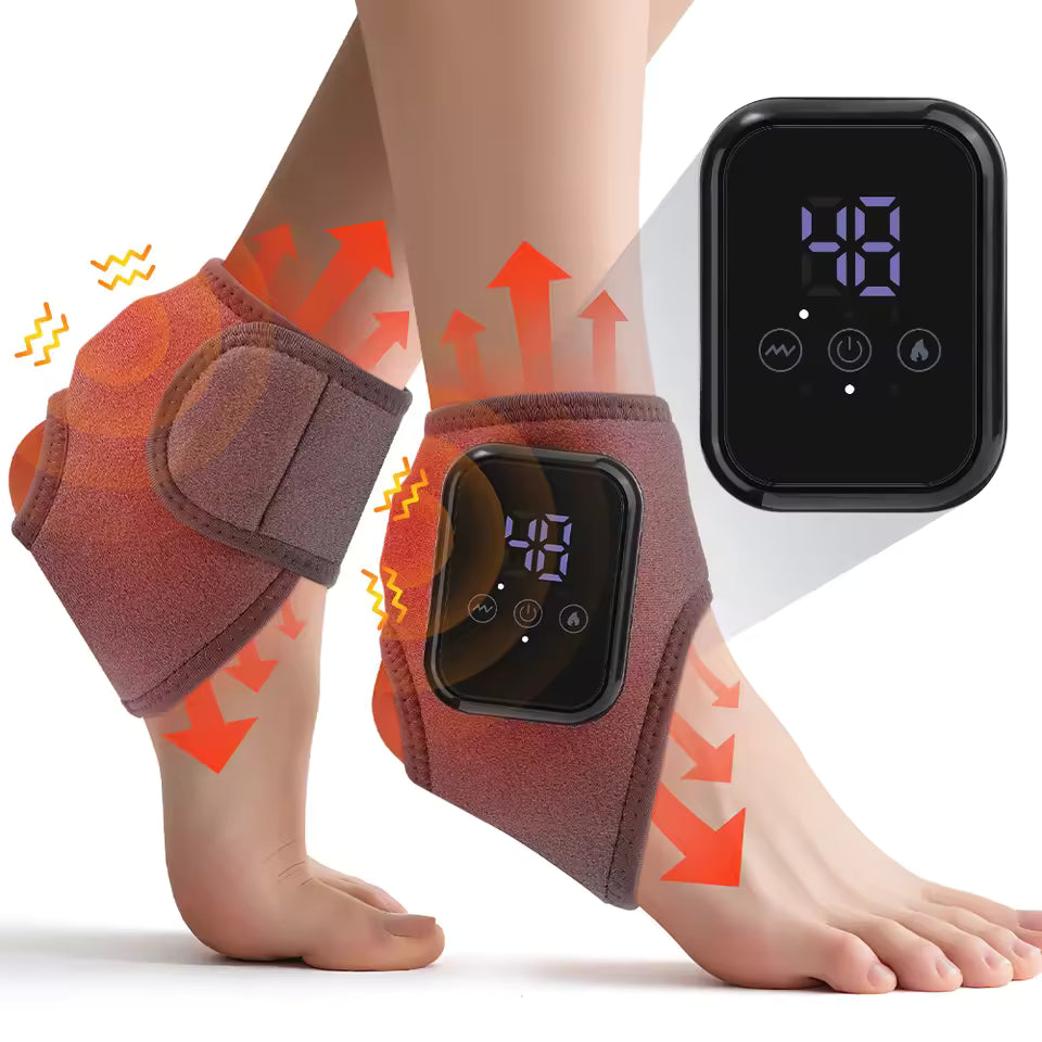 Electric Heated Ankle Massager with Vibration & Compression Support
