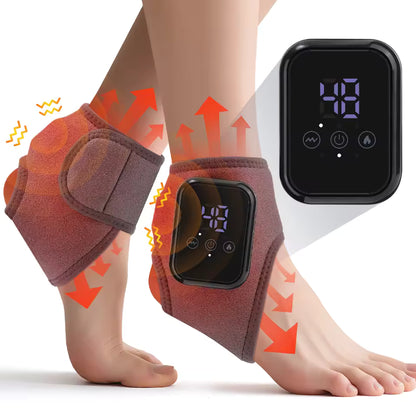 Electric Heated Ankle Massager with Vibration & Compression Support