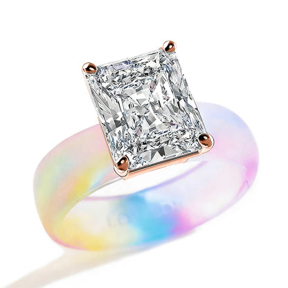 Colorful Silicone CZ Statement Ring