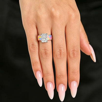 Colorful Silicone CZ Statement Ring