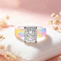 Colorful Silicone CZ Statement Ring