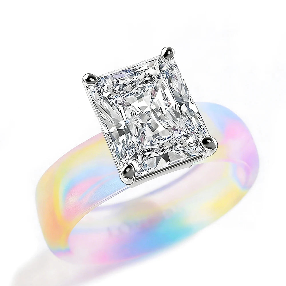 Colorful Silicone CZ Statement Ring