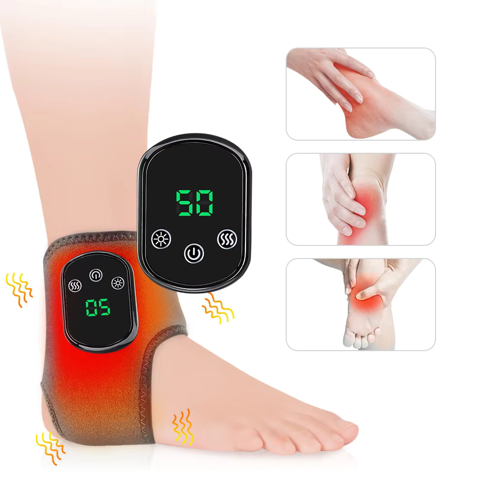 Electric Heated Ankle Massager with Vibration & Compression Support